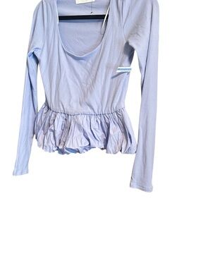 Astr Lavender Long-Sleeve Peplum Top